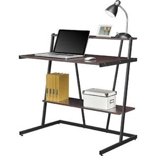 Dorel Home Furnishings  Small Computer Desk with Shelf   Cherry Black