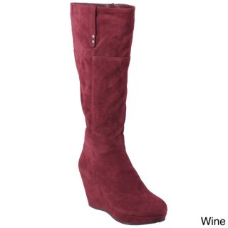 Journee Collection Womens Trish Sueded Tall Wedge Boots  
