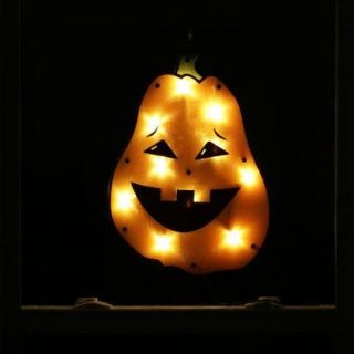 17" Lighted Tall Jack o lantern Pumpkin Halloween Window Silhouette Decoration