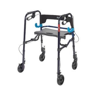 Drive Medical  Clever Lite Flame Blue Junior Rollator Walker with 5
