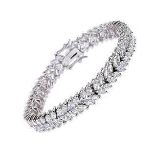 COLLETTE Z Cubic Zirconia (.925) Sterling Silver Two Row Marquise