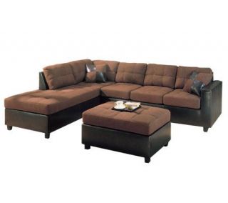 Harlow Brown Microfiber Sectional with Ottomanby Coaster   H356334 —