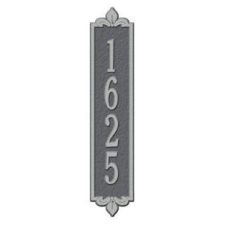 Whitehall Products Rectangular Lyon Standard Wall 1 Line Vertical Address Plaque   Pewter/Silver 3001PS