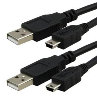 Insten 2 pack 6ft 6' USB Charger Cable for Sony PS3 Controller (USB A to Mini B 5 pin cord)