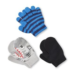 WonderKids Infant & Toddler Boys 2 Pairs Mittens & 1 Pair Gloves