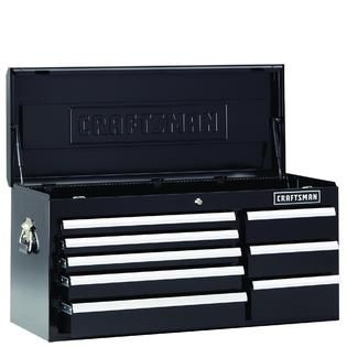 Craftsman 26 in Wide 6 Drawer Heavy Duty Top Chest, Flat Black