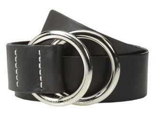 MICHAEL Michael Kors 50mm Leather Panel Double D Ring Closure Black