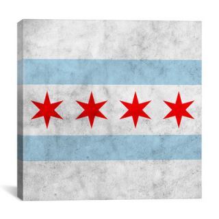 Chicago Flag with Grunge Graphic Art on Canvas by iCanvas
