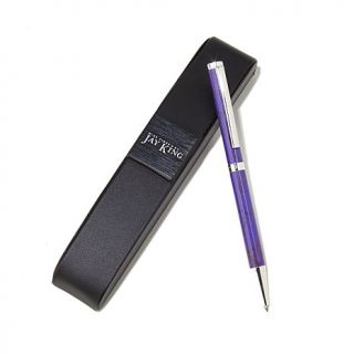 Jay King Purple Mineral Composite Slimline Ballpoint Pen with Case   7850296