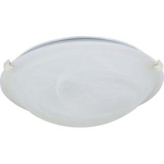 Glomar 1 Light Textured White Flushmount with Tri Clip with Alabaster Glass HD 276