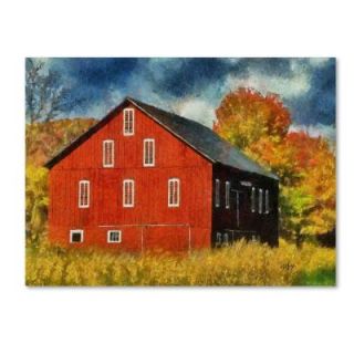 Trademark Fine Art 35 in. x 47 in. Red Barn in Autumn Canvas Art LBr0234 C3547GG