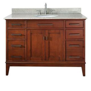 Pegasus Manhattan 48 in. Vanity with Granite Vanity Top in Beige and White Undermount Basin (Center set) 11011A VS49L