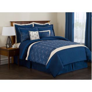 Lush Decor Sapphire 8pc Cal King Comforter Set Navy   Home   Bed