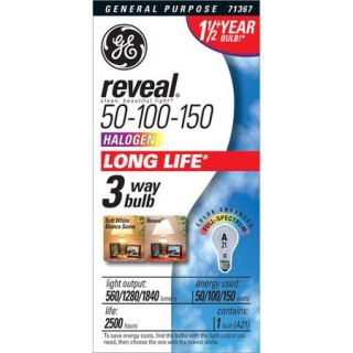 GE 50/100/150w 120v A21 Edison Reveal 3 Way Halogen bulb