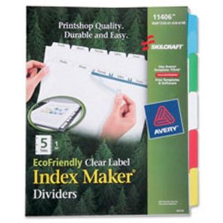 Skilcraft Ecofriendly Clear Label Index Divider   20 / Set   Multicolor Tab (NSN4344198)