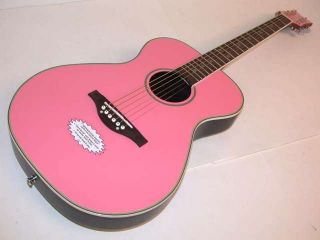 DAISY ROCK Pixie Acoustic Powder Pink Guitar, Package, 14 6212 B