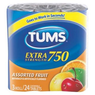 Tums EX 750 Antacid Chewable Tablet Roll 3 pk.   Assorted
