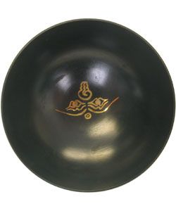 Small Black Gold detailed Brass Singing Bowl with Stick (Nepal