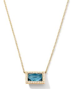 Ippolita 18k Gold Gelato Medium Baguette Topaz Necklace with Diamonds