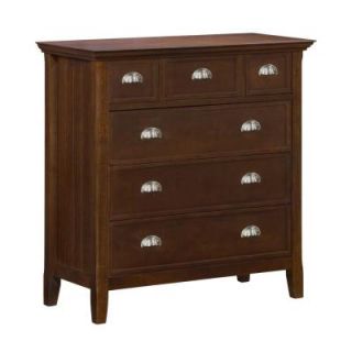 Simpli Home Acadian 36 in. H x 36 in. W 6 Drawer Chest in Tobacco Brown 3AXCACA 04