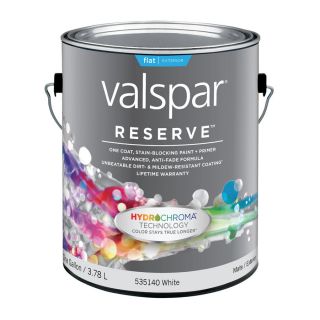 Valspar Reserve White Flat Latex Exterior Paint (Actual Net Contents 128 fl oz)