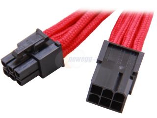 Silverstone PP07 IDE6B 11.81" Sleeved Extension Power Supply Cable, 1 x 6pin to PCI E 6pin Connector