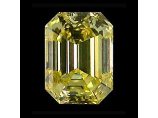 Big emerald cut canary diamond loose 3 carat diamond