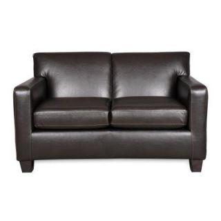 Sofab Executive Faux Leather Upholstered Loveseat in Mocha 1256M 10 SFB220 40128