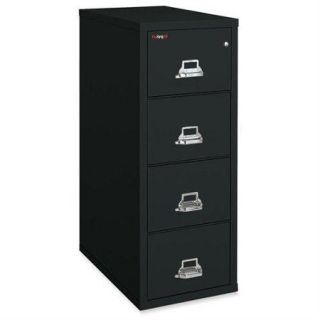 Fireking Insulated File Cabinet   17.8" X 31.5" X 52.8"   Steel   4 X File Drawer[s]   Letter   Fire Resistant   Black (41831CBL)