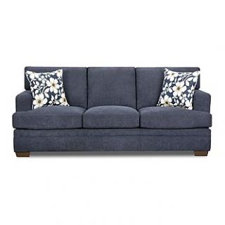 Simmons Upholstery midnight blue chicklet transitional sofa   Shop