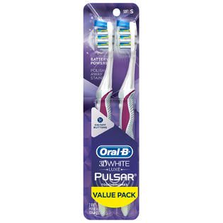 Oral B 3D White Luxe Pulsar 35 Soft Twin Pack Manual Toothbrush 2 CT