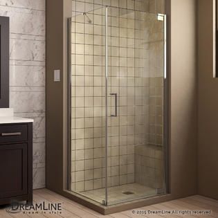 Dreamline Elegance 30 by 34 Frameless Pivot Shower Enclosure Clear 3