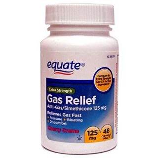 Equate Extra Strength Anti Gas/Simethicone Chewable Tablets Gas Relief, 48ct