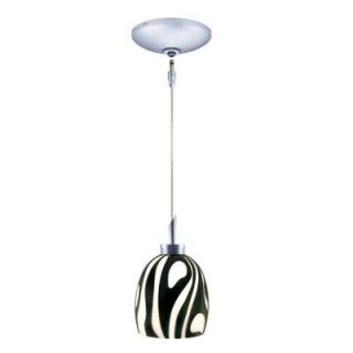 Low Voltage Quick Adapt 4 5/8 in. x 103 1/8 in. Black and White Pendant and Chrome Canopy Kit KIT QAP103 BW/CH B