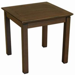 allen + roth Grand Lake 20.85 in x 20.85 in Brushed Oak Aluminum Square Patio End Table