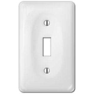 Style Selections Ceramic 1 Gang White Toggle Ceramic Wall Plate