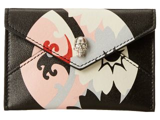 alexander mcqueen envelope card holder black geisha pink