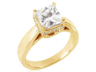 2.51 ct.princess cut diamond yellow gold ring new