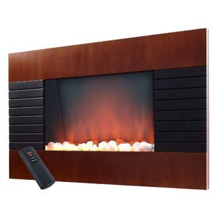Warm House Mahogany Electric Fireplace Heater with Remote   Appliances