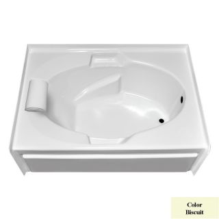 Laurel Mountain Everson V Biscuit Acrylic Oval In Rectangle Skirted Bathtub with Right Hand Drain (Common 42 in x 60 in; Actual 21.5 in x 41.75 in x 59.875 in