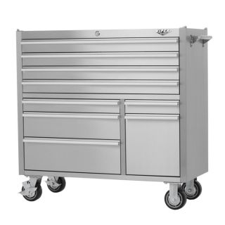 Viper Tool 40.625 in x 41.5 in 9 Drawer Ball Bearing Steel Tool Cabinet (Stainless Steel)
