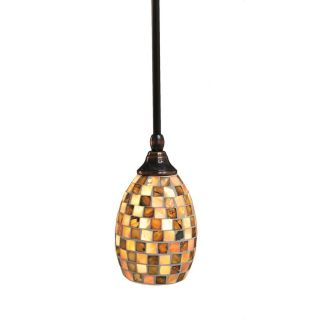 Brooster 5 in W Black Copper Mini Pendant Light with Textured Shade