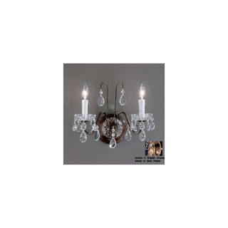 Classic Lighting Daniele 13 in W 2 Light Gold Plated Crystal Arm Hardwired Wall Sconce