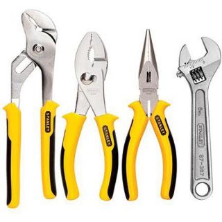 Stanley 4 Piece Plier and Adjustable Wrench Set, 84 558