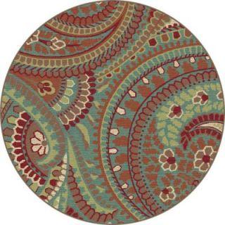 Tayse Rugs Deco Blue 7 ft. 10 in. Transitional Round Area Rug DCO1002 8RND
