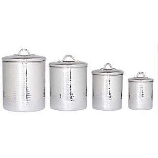 Old Dutch International 4 Piece Hammered Stainless Steel Canister Set