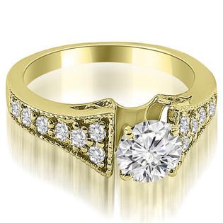 AMCOR 1.75 Cttw Round Cut 14K Yellow Gold Diamond Vintage Bridal Set 1