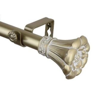 Rod Desyne 28 in.   48 in. 1 in. Blossom Curtain Rod Set in Light Gold 100 02 28 3