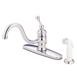 Chrome 4” Hole Kitchen Faucet With Deck