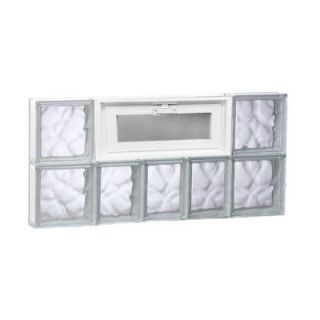 Clearly Secure 32.75 in. x 15.5 in. x 3.125 in. Vented Wave Pattern Glass Block Window 3416VDC
